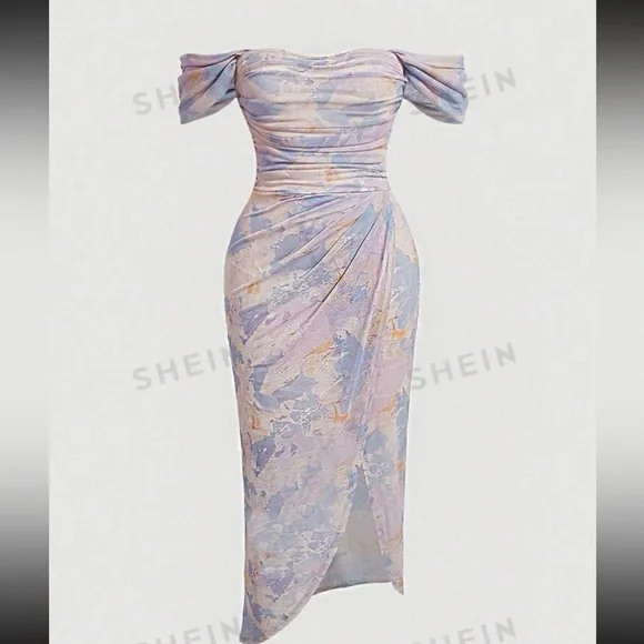 SHEIN | Dresses | Shein Mod Knitted Vintage Ombre Print Plus Size Womens  Bodycon Dress | Poshmark